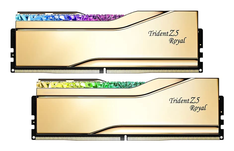 G.SKILL Trident Z5 Royal RGB 32 Gt (2 x 16 Gt) DDR5 6000 MHz, CL28 -muisti, kulta (XMP)