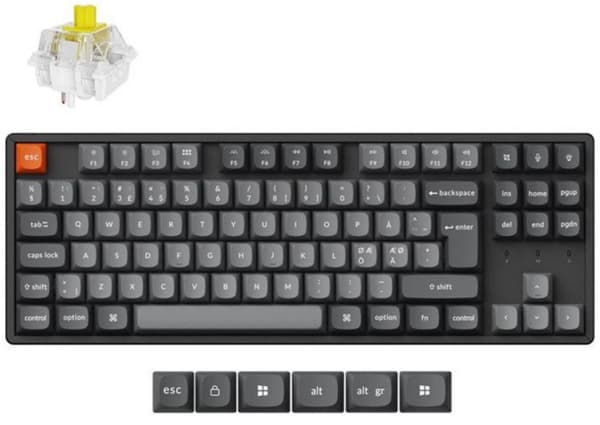 Keychron K8 Max -langaton mekaaninen pelinäppäimistö, Super Banana, musta – Keychron