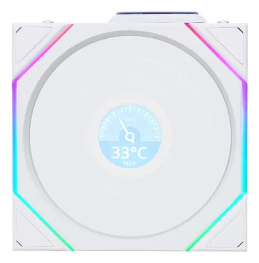 Lian Li UNI FAN TL 120 LCD Wireless PWM ARGB -tuuletin, nestelaakeri, 120 mm, valkoinen – Lian-Li
