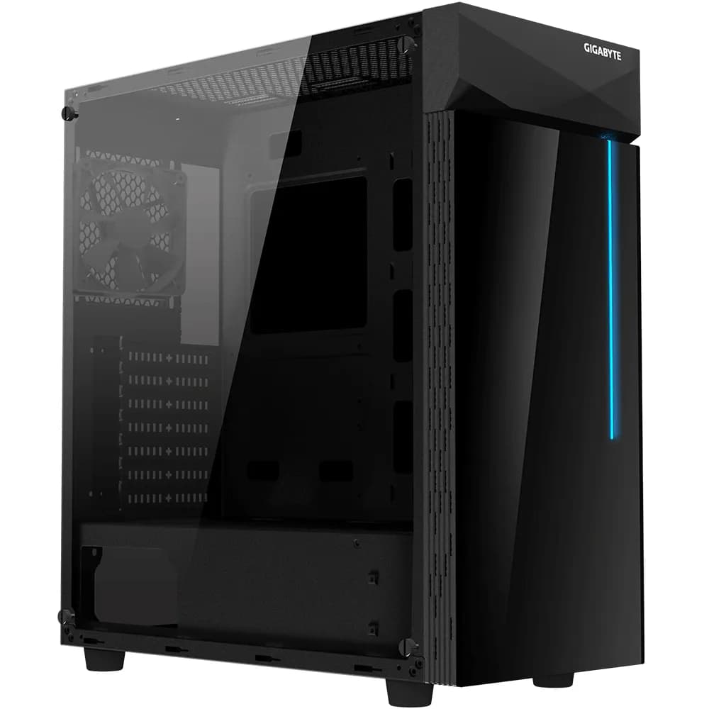 Gigabyte C200 GLASS -miditornikotelo RGB-valaistuksella, musta – Gigabyte