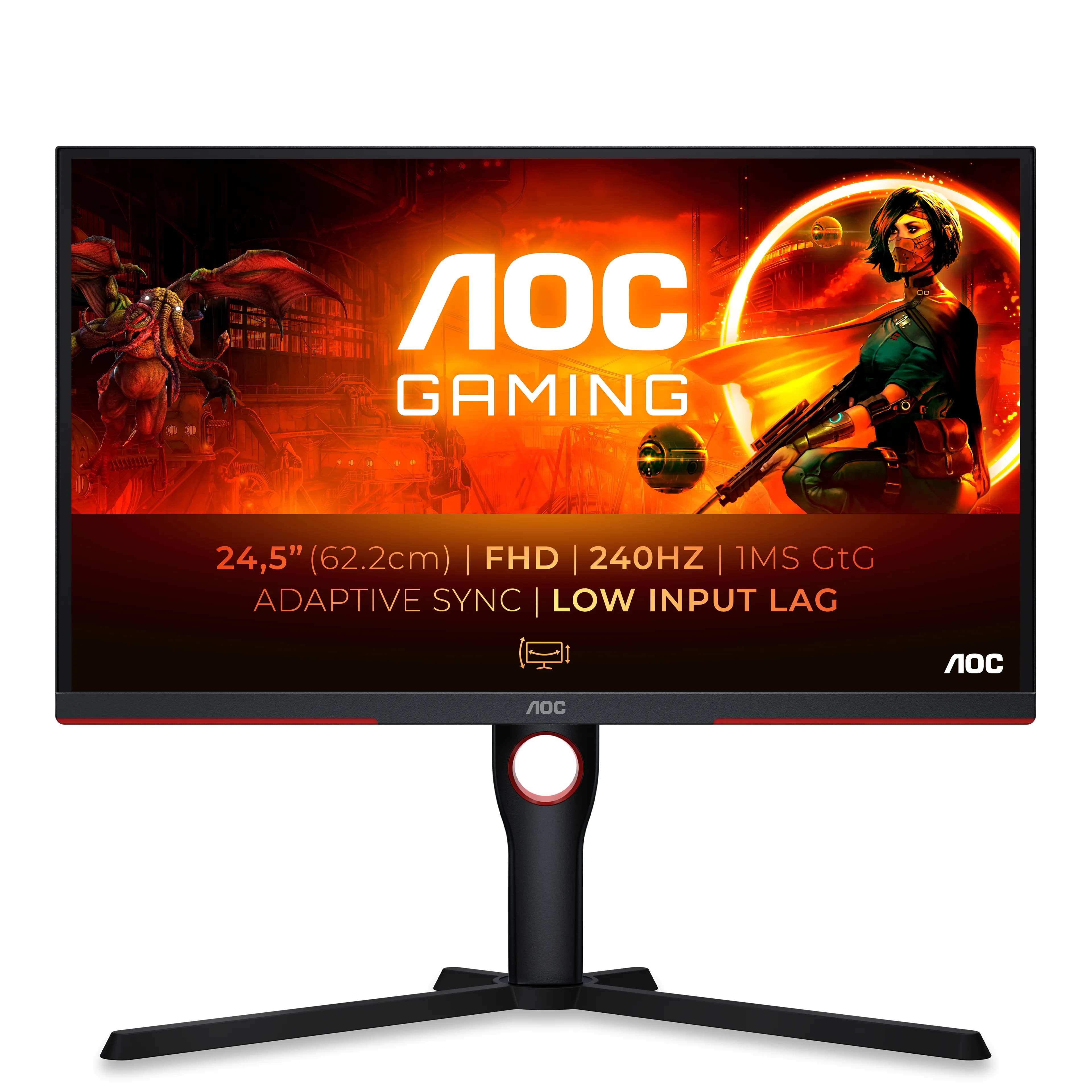 AOC 25G3ZM 24.5" Full HD, VA, 240Hz -pelinäyttö – AOC