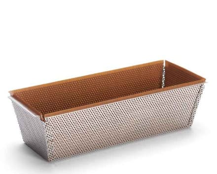 De Buyer Plumcake Forato rei'itetty leipävuoka ruostumaton teräs 26 cm hopea – De Buyer