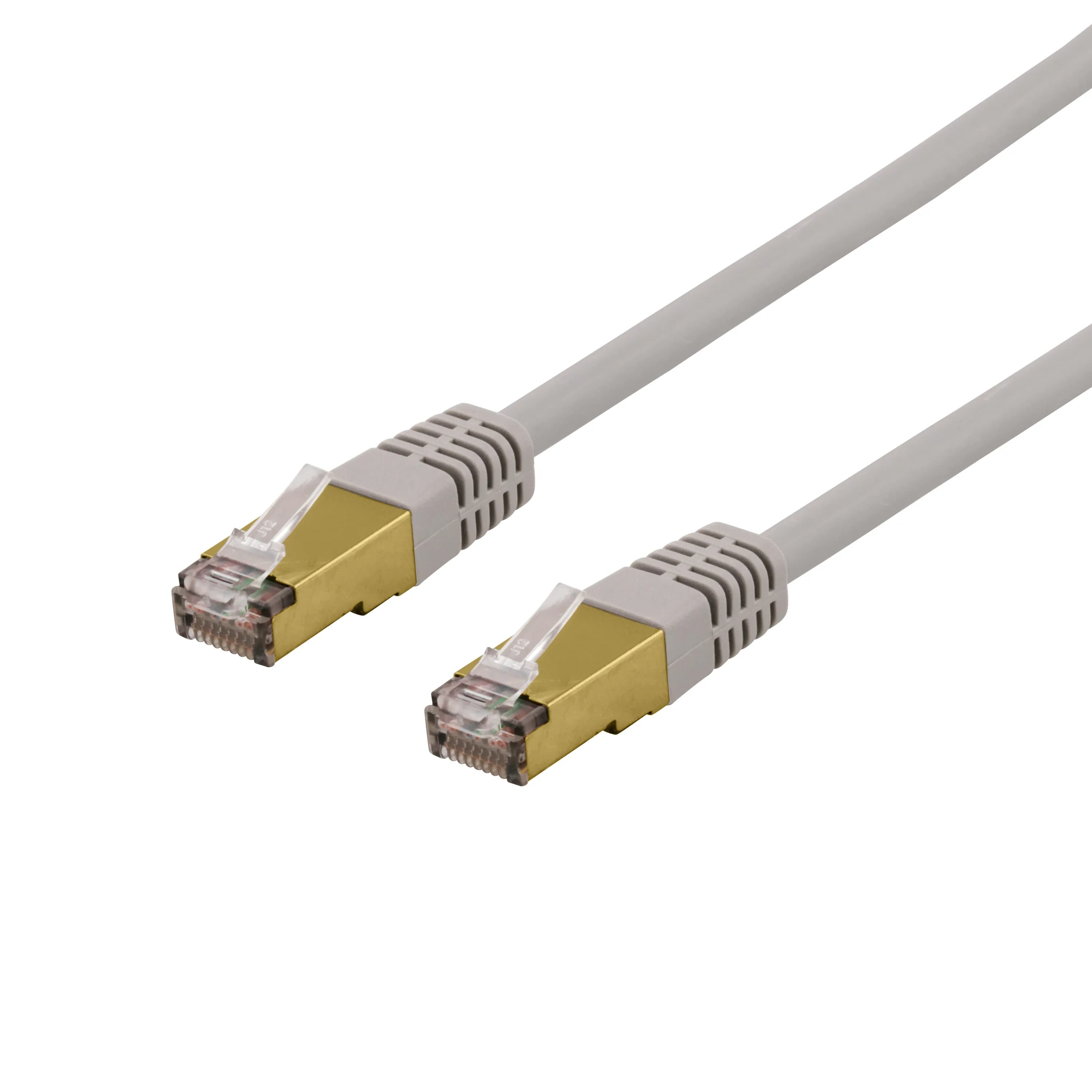 Deltaco Cat6a S/FTP RJ45 5m -verkkokaapeli, harmaa