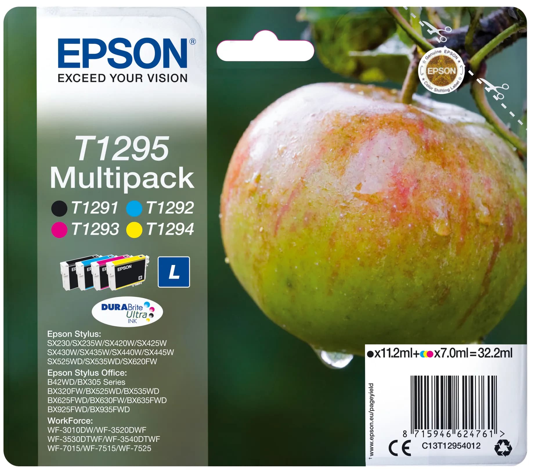 Epson T1295-mustekasettipakkaus, monivärinen – Epson