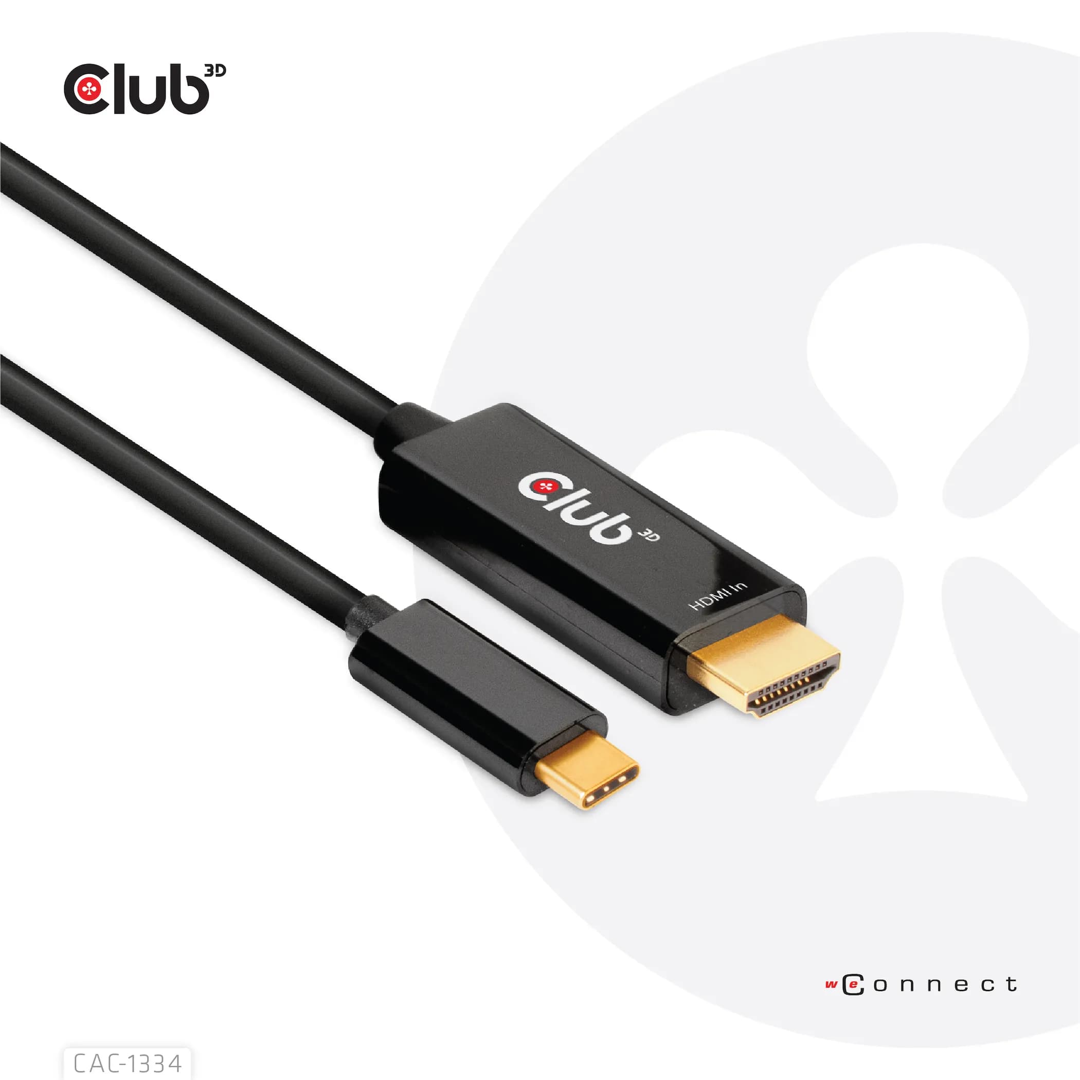 Club 3D CAC-1334 USB-C – HDMI Aktiivinen -kaapeli, jossa 4K, 1,8 m, musta