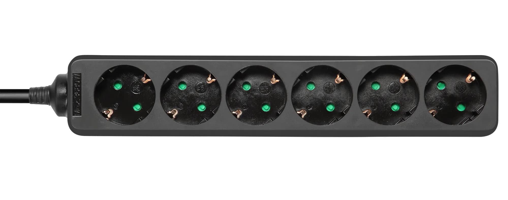 Deltaco pistorasia 6xCEE 7/3 1xCEE 7/7 jatkojohto 1,5m, musta