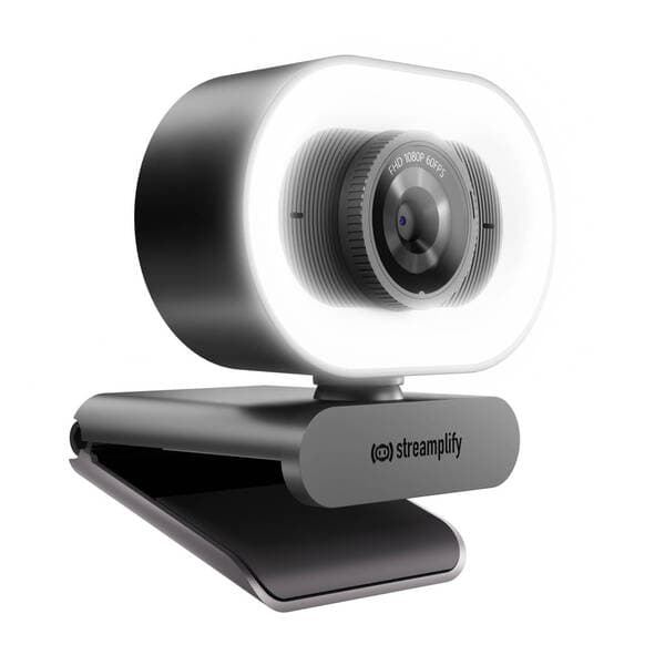 Streamplify CAM Plus Full HD 1080p, 60fps -webkamera + rengasvalo, musta