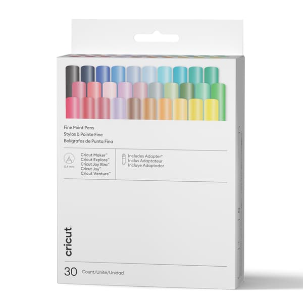 Cricut® Omni Fine Point Pens 0.4 mm, Ultimate Sampler (30 ct) + Adapter