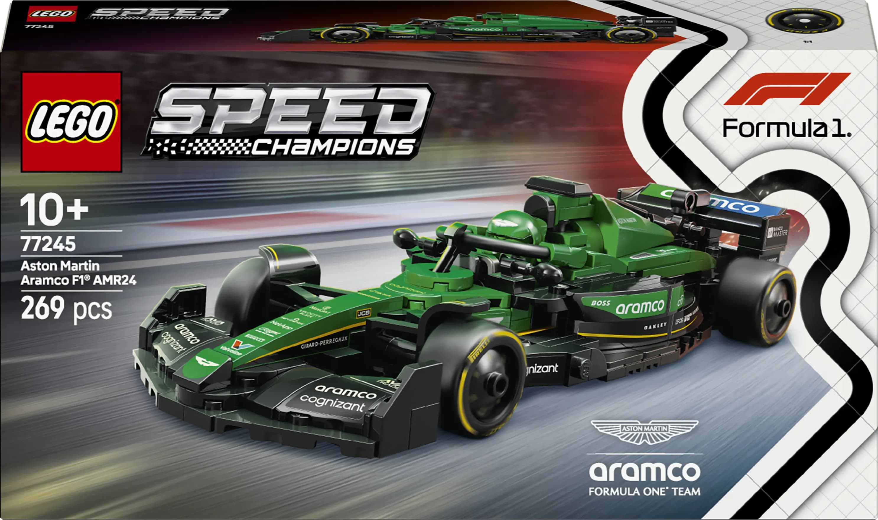 LEGO Speed Champions Aston Martin Aramco F1 AMR24 kilpa-auto 77245 – LEGO