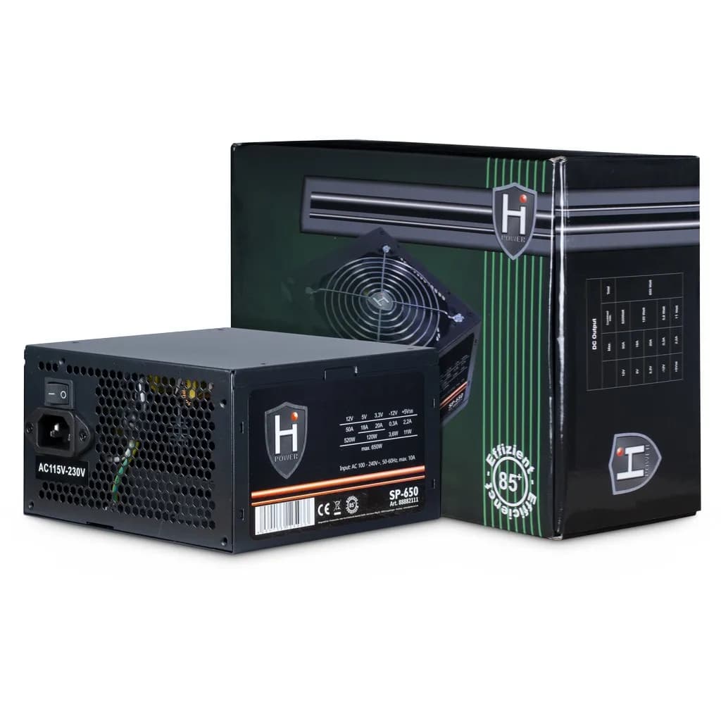 INTER-TECH HIPOWER SP-650 650W -virtalähde, 80 Plus Bronze – Inter-Tech