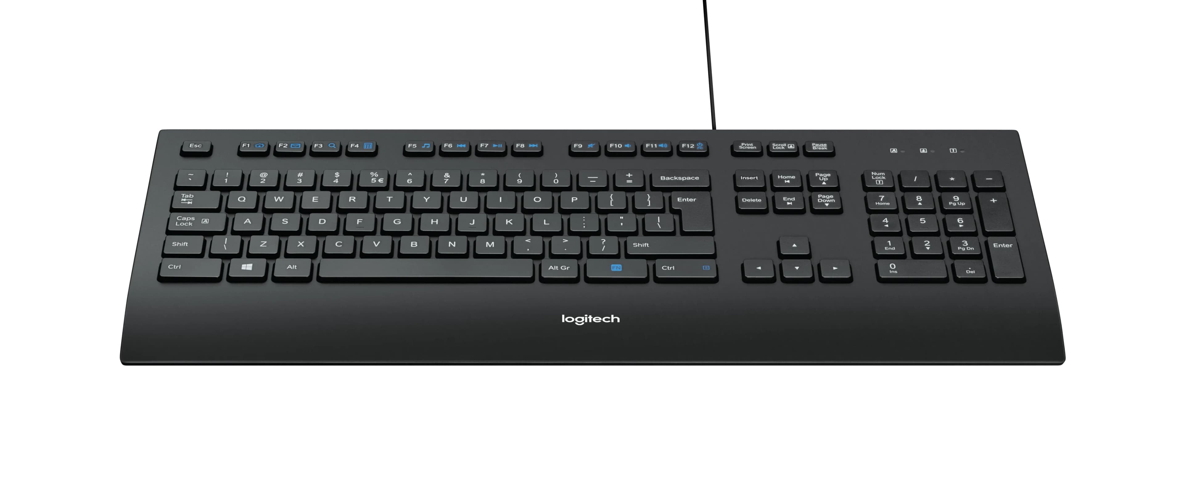 Logitech Corded K280e -ergonominen näppäimistö, musta – Logitech