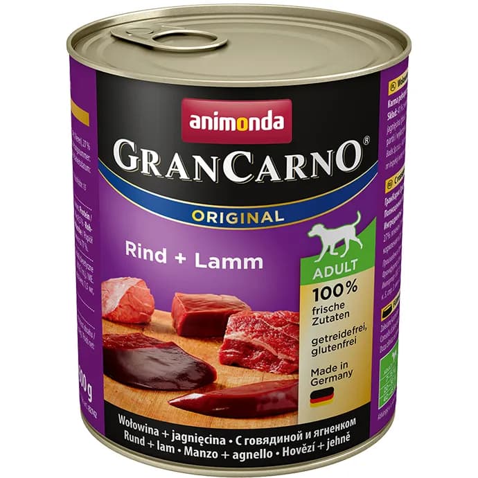 ANIMONDA GranCarno Original Adult Beef + Lamb, Koiran märkäruoka, 800 g – Animonda