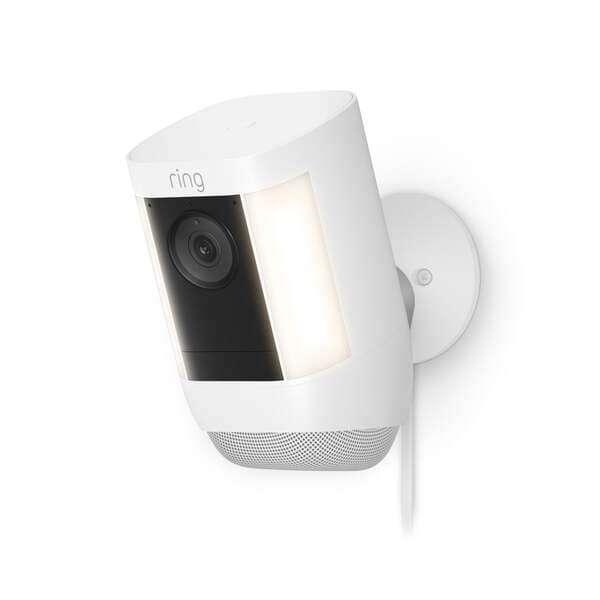 Ring Spotlight Cam Pro Plug-In -valvontakamera, valkoinen – RING