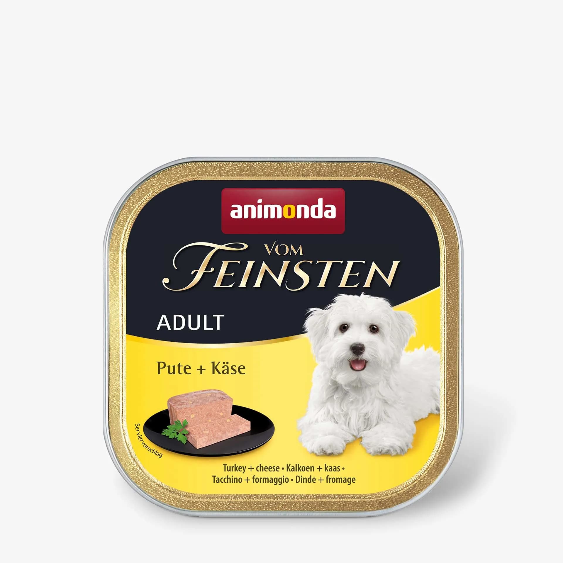 Animonda Vom Feinsten Adult Turkey with Cheese, Koiran märkäruoka, Viljaton, 150 g – Animonda