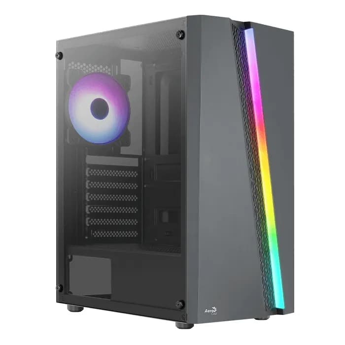 AEROCOOL Blade -miditornikotelo RGB-valaistuksella, musta – AEROCOOL