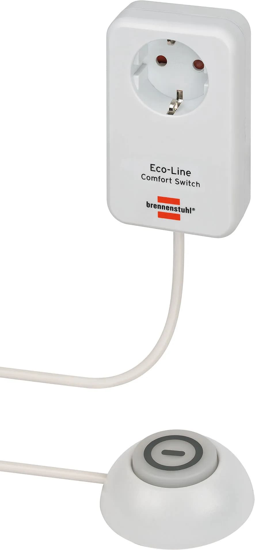 Brennenstuhl Eco-Line Comfort virtakytkin, 1 x CEE 7/4 -pistorasia, 1 x CEE 7/7, 1,5 m kaapeli, valkoinen