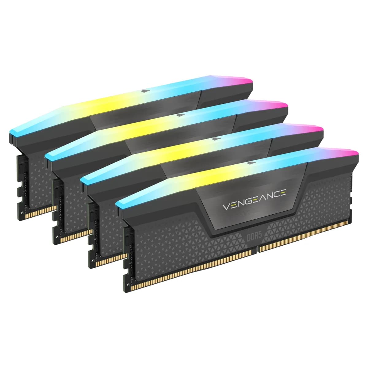 Corsair VENGEANCE RGB 64 Gt (4 x 16 Gt) DDR5 5600 MHz, CL36 -muisti, harmaa (EXPO/XMP) – Corsair