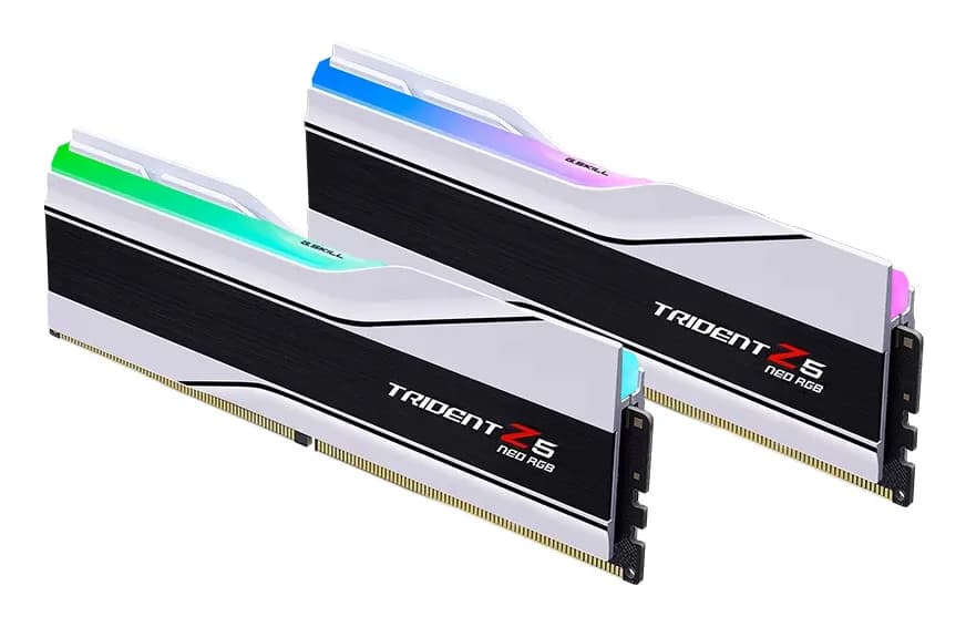G.SKILL Trident Z5 NEO RGB 32 Gt (2 x 16 Gt) DDR5 6000 MHz, CL30 -muisti, valkoinen (EXPO) – G.SKILL