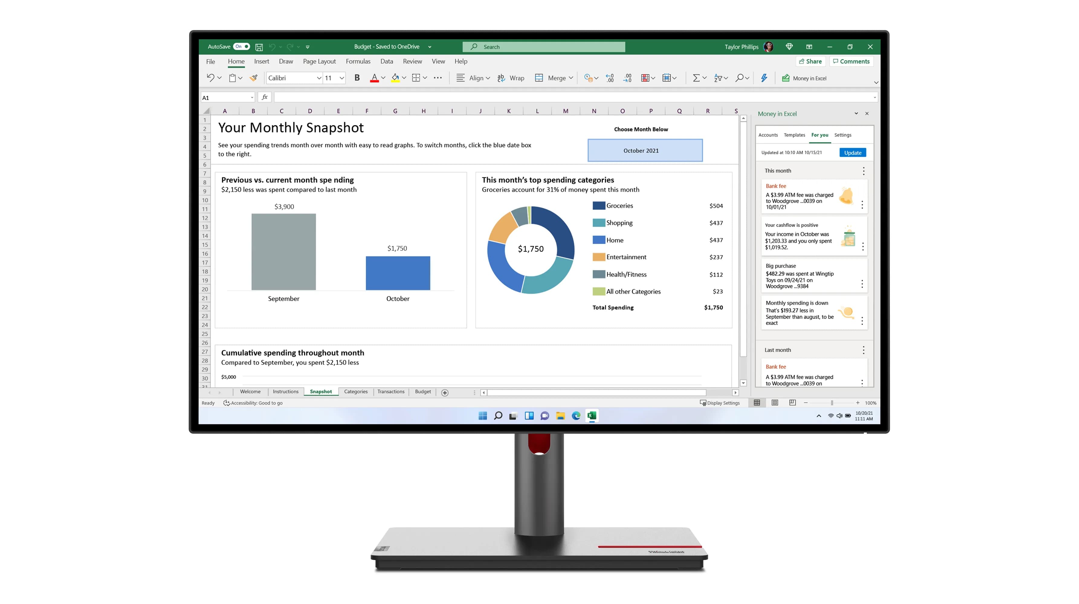 Lenovo ThinkVision P27h-30 27" QHD, IPS -näyttö, USB-C hub – Lenovo