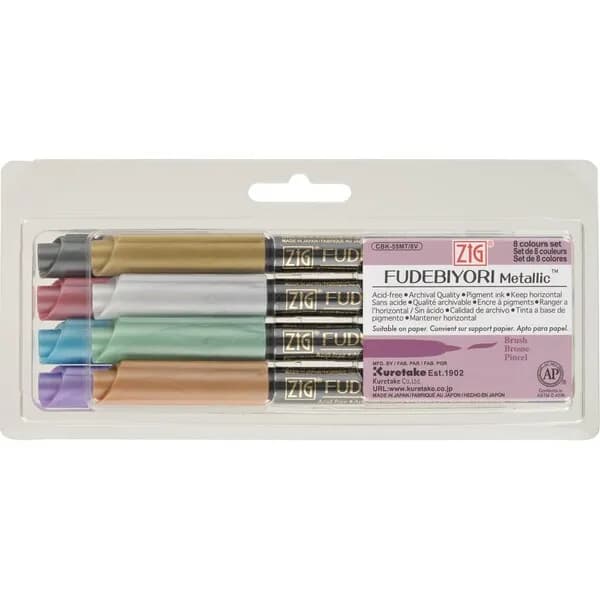 Zig Fudebiyori 8-set metallic – ZIG