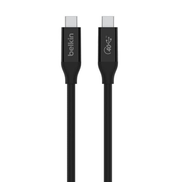 Belkin USB4 USB-C -kaapeli, 100 W, 0,8 m, musta