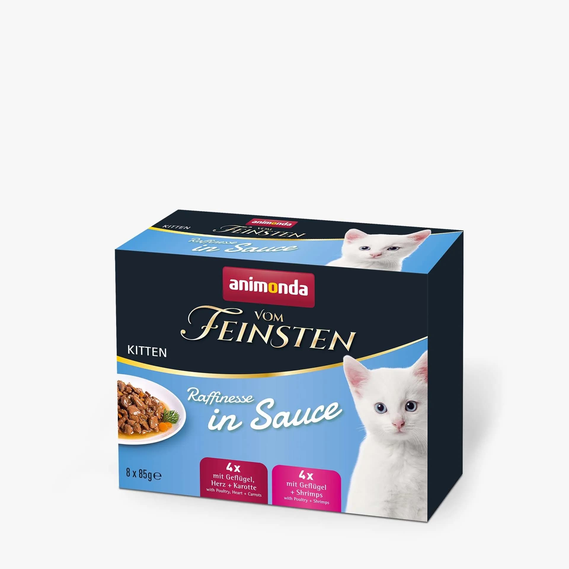 Animonda Vom Feinsten Kitten Raffinesse in Sauce, Kissan märkäruoka, 8 x 85 g – Animonda