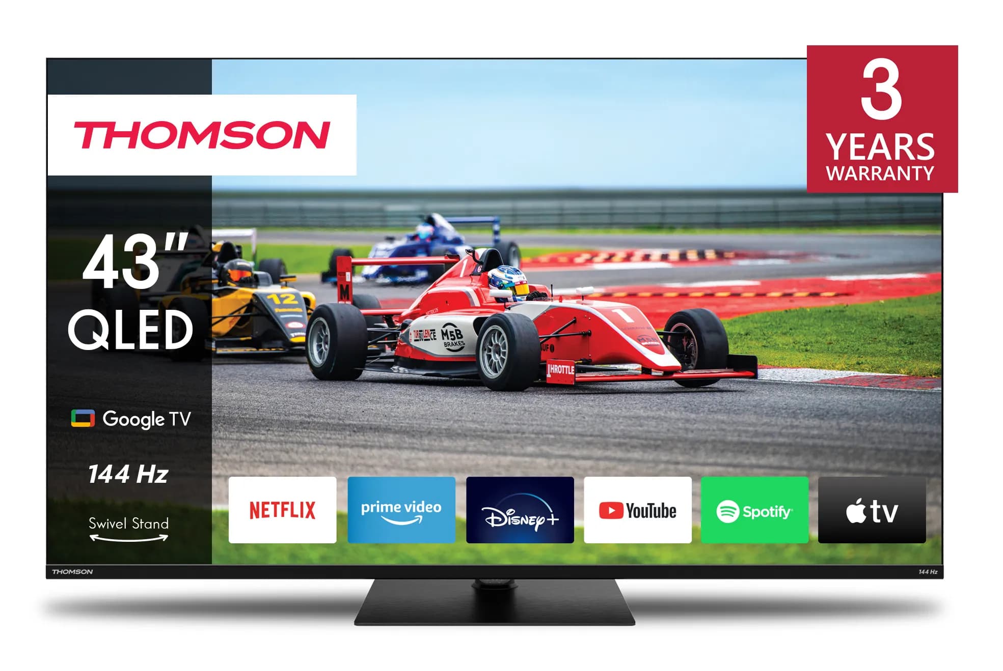 Thomson QLED Pro 43" 4K Google TV, 144 Hz, HDR10, Dolby Vision – THOMSON