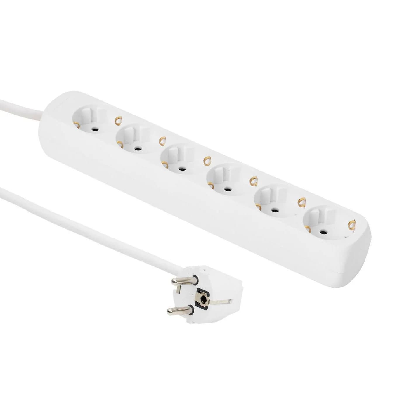 MicroConnect 6-paikkainen Schuko-pistorasia 5m, valkoinen