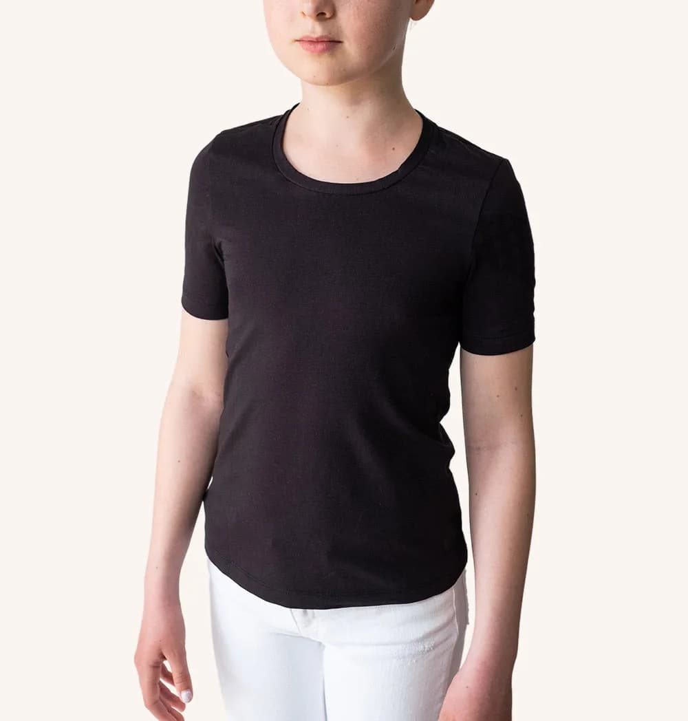 SWEDISH POSTURE T-Shirt Kids Alignment Cotton Black S – SWEDISH POSTURE