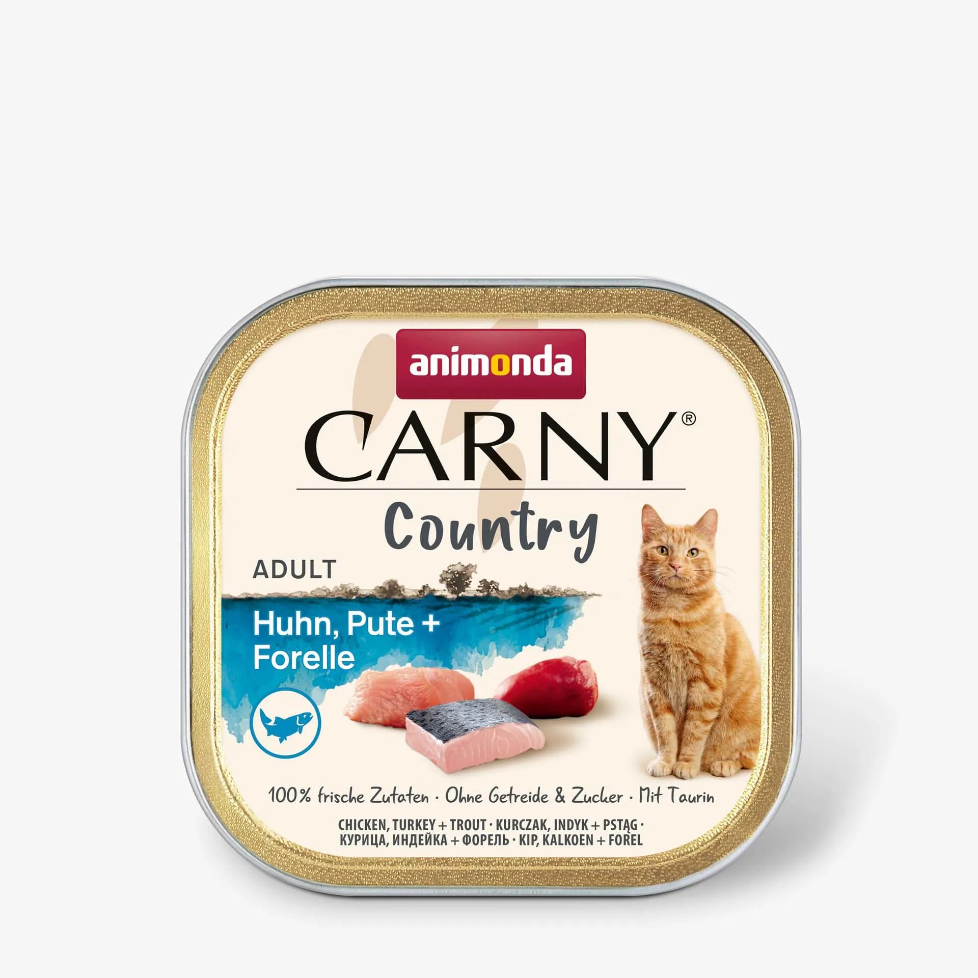 Animonda Carny Country Chicken, Turkey & Trout, Kissan märkäruoka, Adult, Viljaton, 32 x 100 g – Animonda