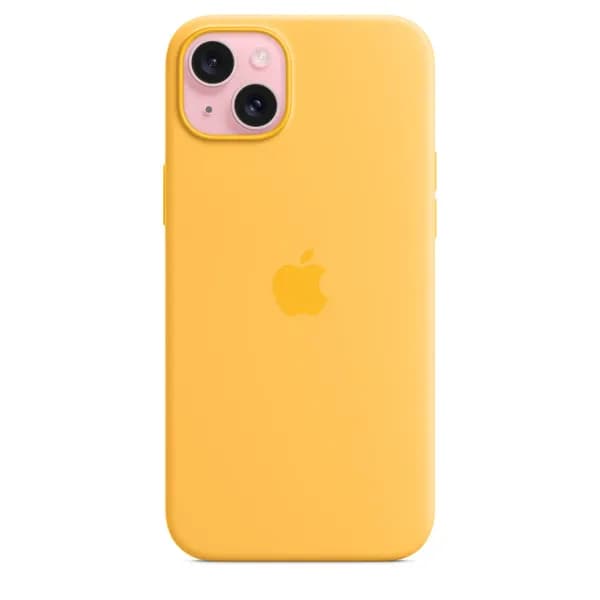 Apple iPhone 15 Plus, MagSafe -silikonikuori, Paisteenkeltainen – Apple