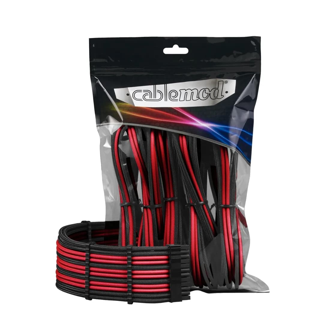 CableMod PRO ModMesh Cable Extension Kit - jatkokaapelisarja, musta / punainen