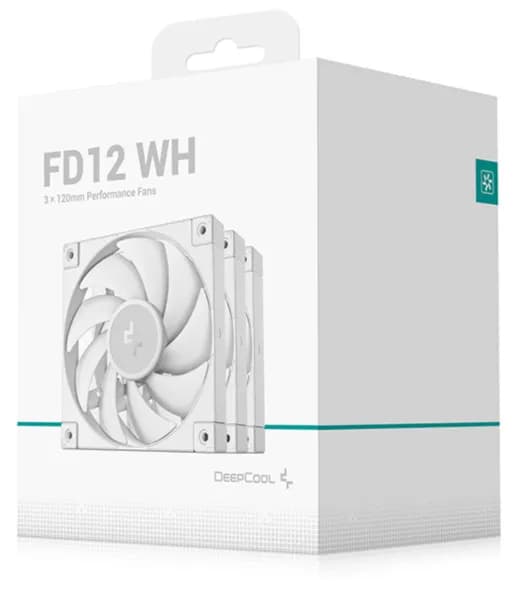 DeepCool FD12 WH 120 mm PWM-kotelotuuletin, 3-pack - Valkoinen