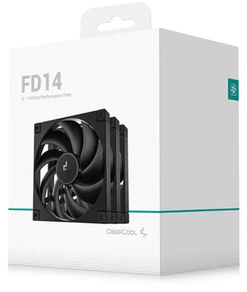 DeepCool FD14, 140 mm, PWM -tuuletinsarja, hydraulinen laakeri, 3 kpl, musta