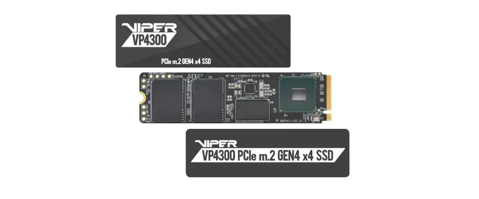 Patriot Viper VP4300 Heatsink 2 Tt M.2 PCIe 4.0 NVMe -SSD-levy