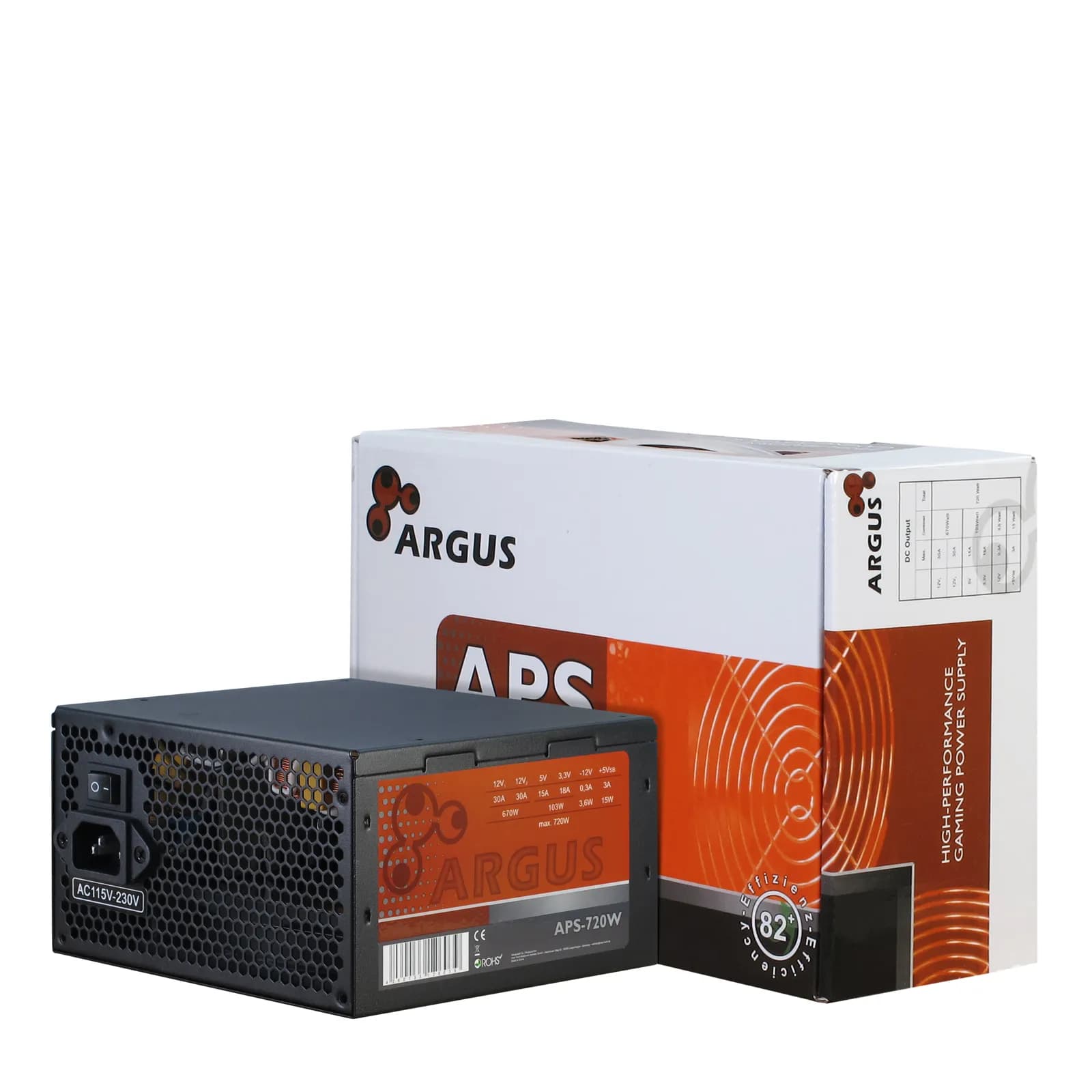 Inter-Tech Argus APS-720W 720W -virtalähde, 80 Plus Bronze