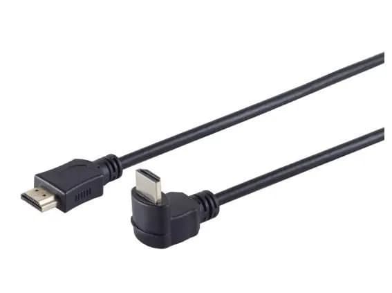 MicroConnect Angled HDMI 2.0 -kaapeli jossa Ethernet, 1 m, musta – Microconnect