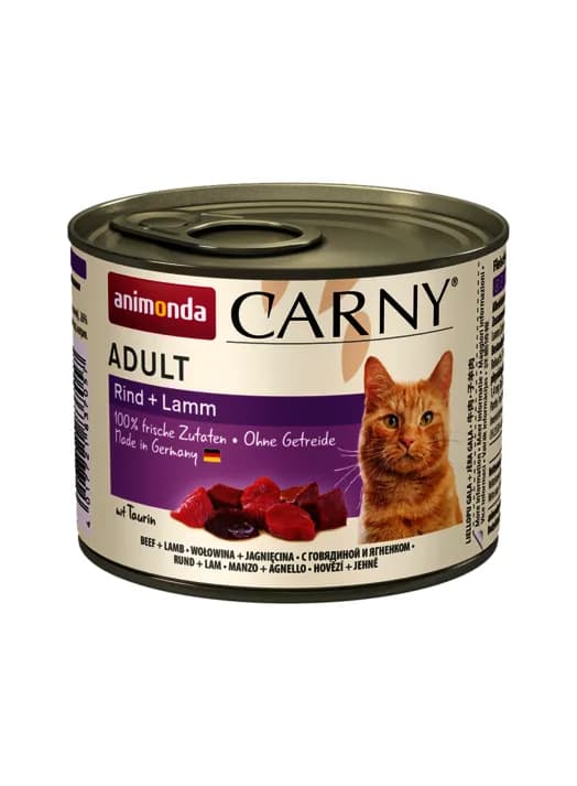 Animonda Carny Adult Beef & Lamb, Kissan märkäruoka, 200 g – Animonda
