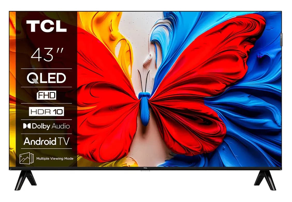 TCL 43V5C 43" 4K QLED Google TV, 60 Hz, HDR10 – TCL