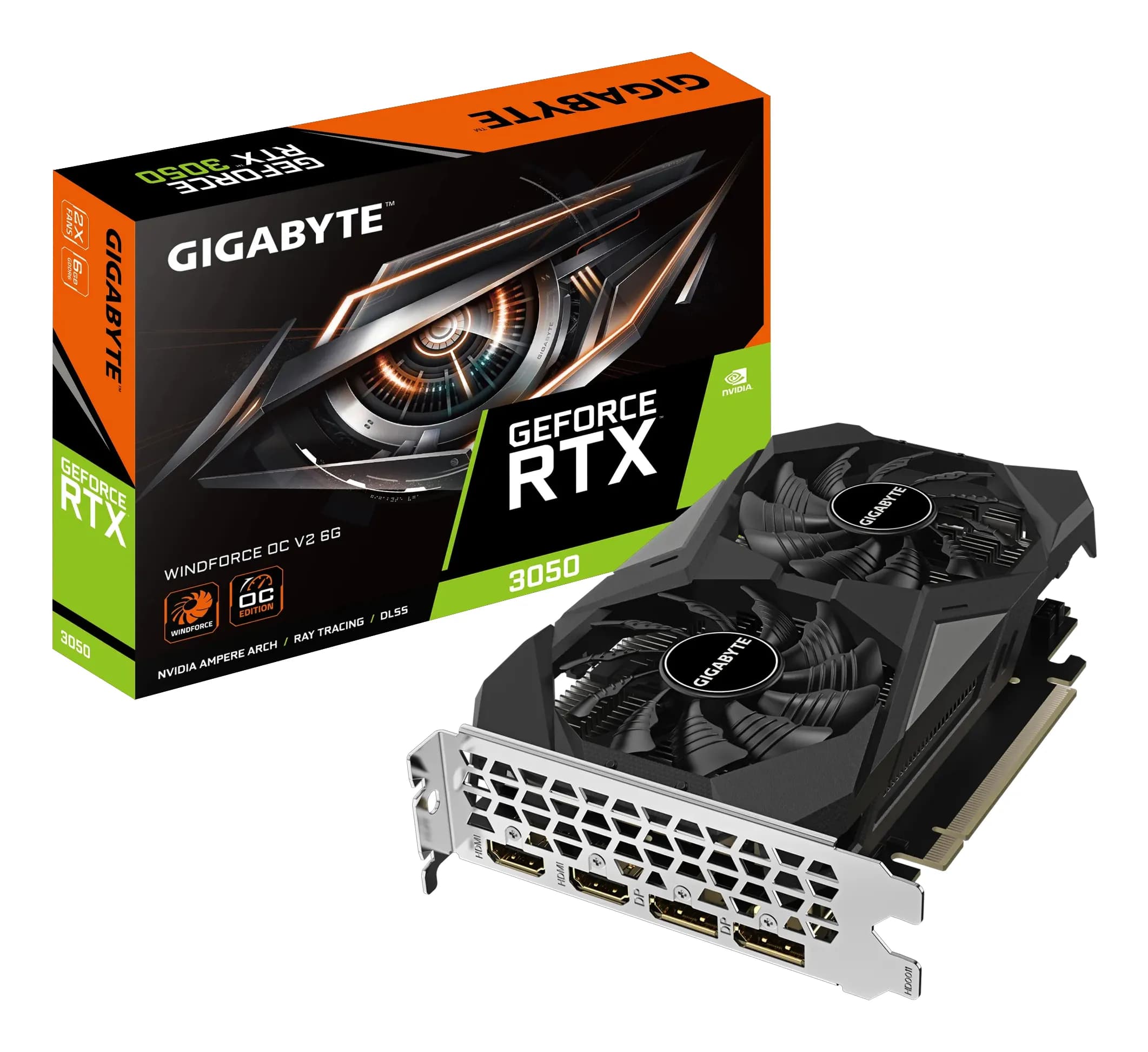 Gigabyte GeForce RTX 3050 WINDFORCE V2 OC 6 Gt -näytönohjain – Gigabyte