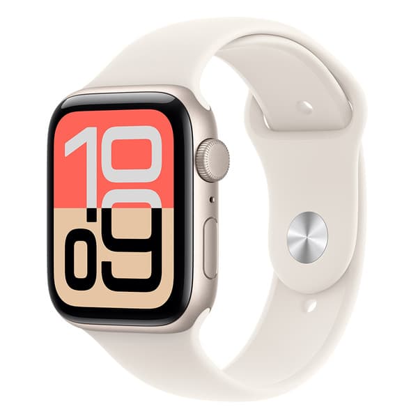 Apple Watch SE 3 (GPS) 44 mm tähtivalkea alumiinikuori ja urheiluranneke, S/M – Apple