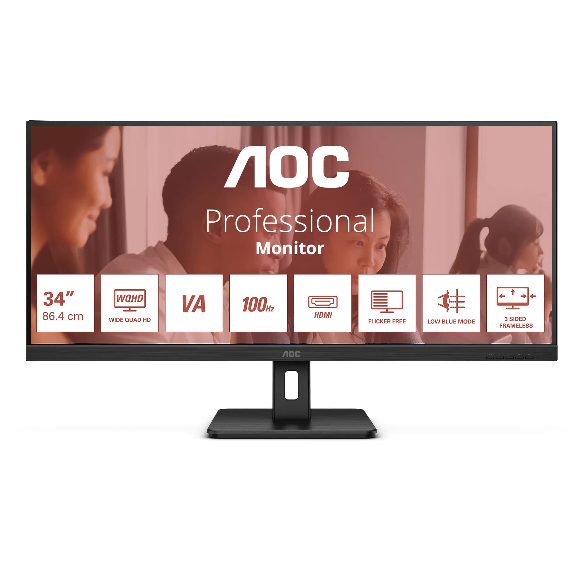 AOC U34E2M 34" UWQHD, VA -näyttö – AOC