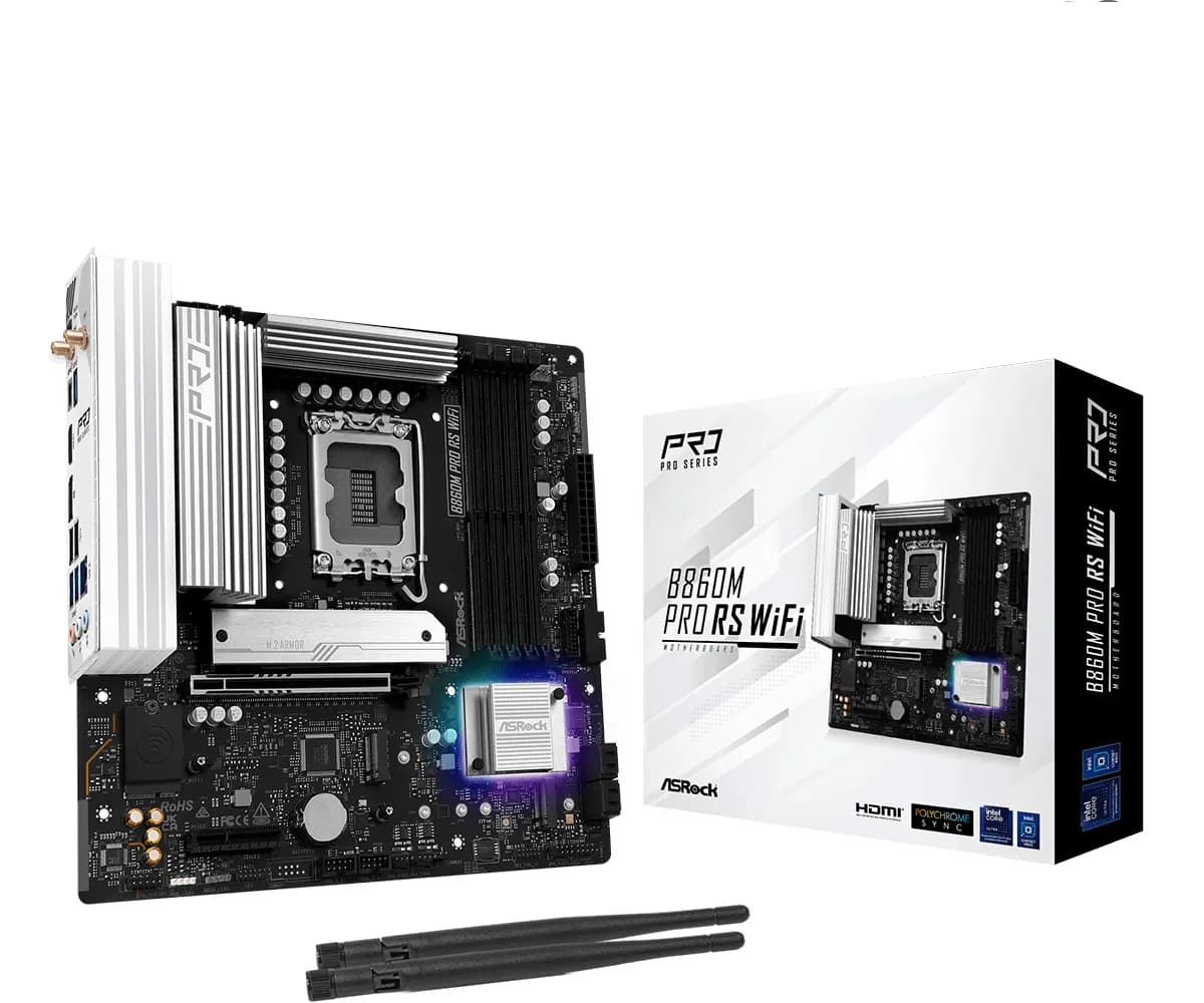 ASRock B860M Pro RS WiFi LGA1851 mATX -emolevy – ASRock