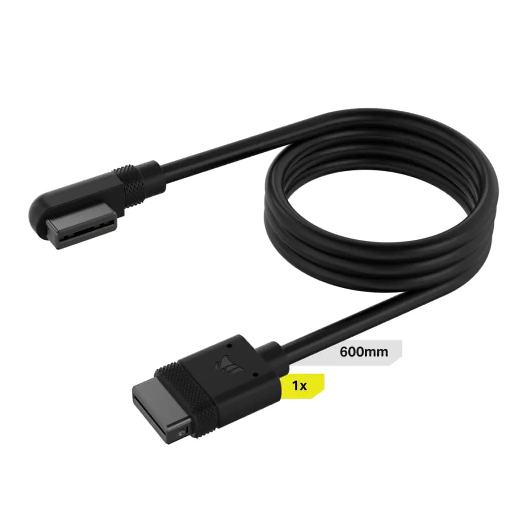 CORSAIR iCUE LINK Slim Cable, 1x 600mm (straight / slim 90° connector) – Corsair