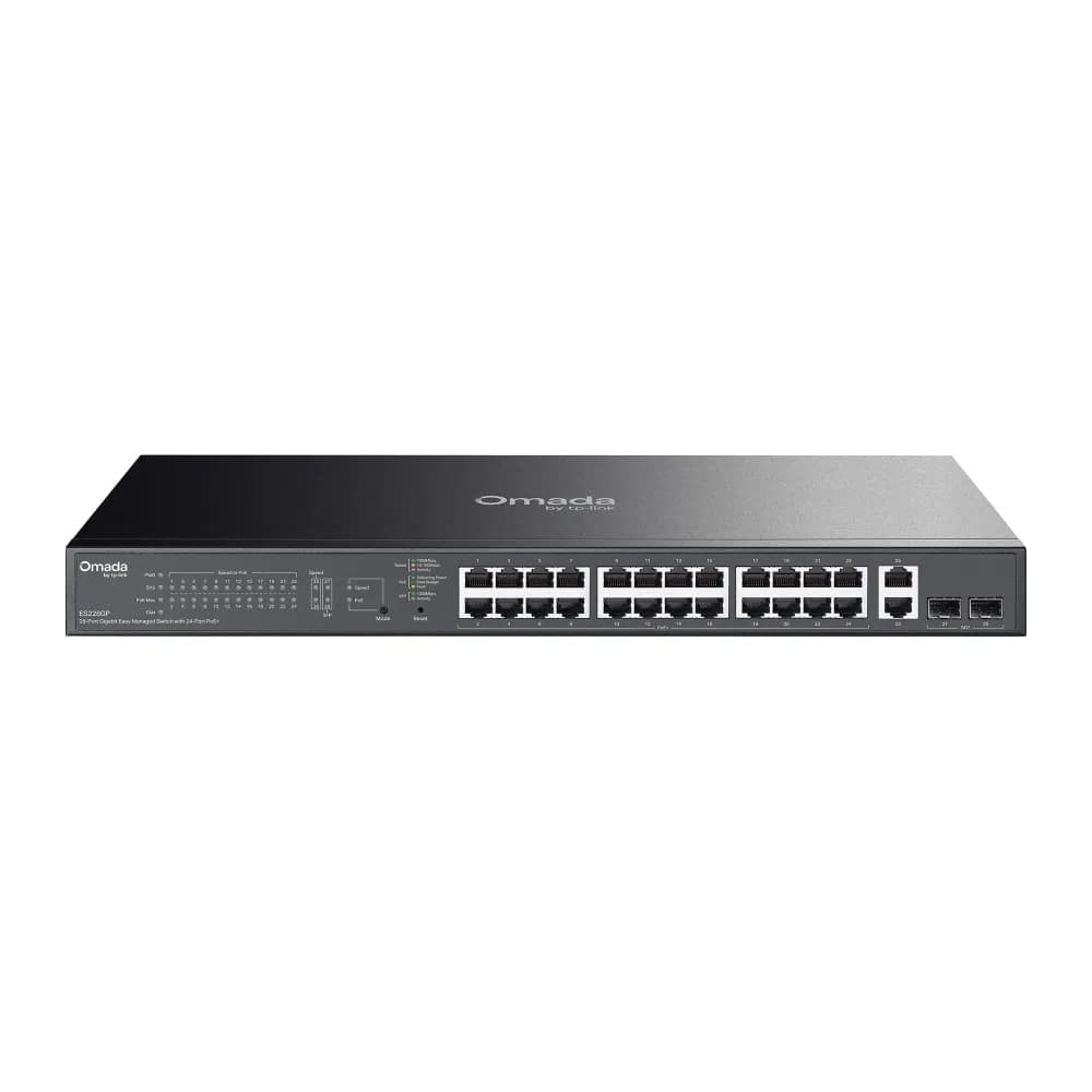 TP-Link Omada ES228GP - Hallittava kytkin, Musta