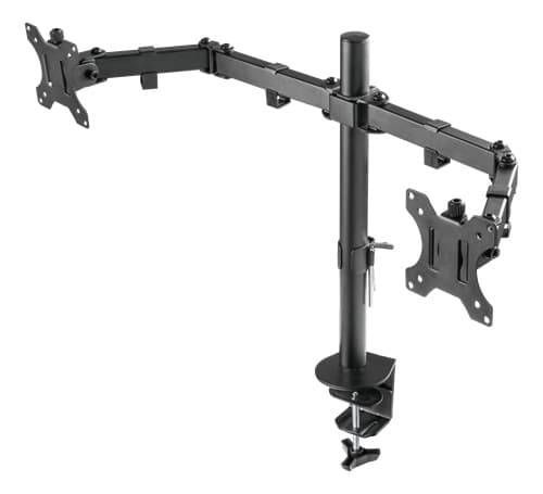 DELTACO GAM-040 -pöytäteline kahdelle näytölle 13-32", mekaanisella jousella, 16 kg, musta – DELTACO GAMING