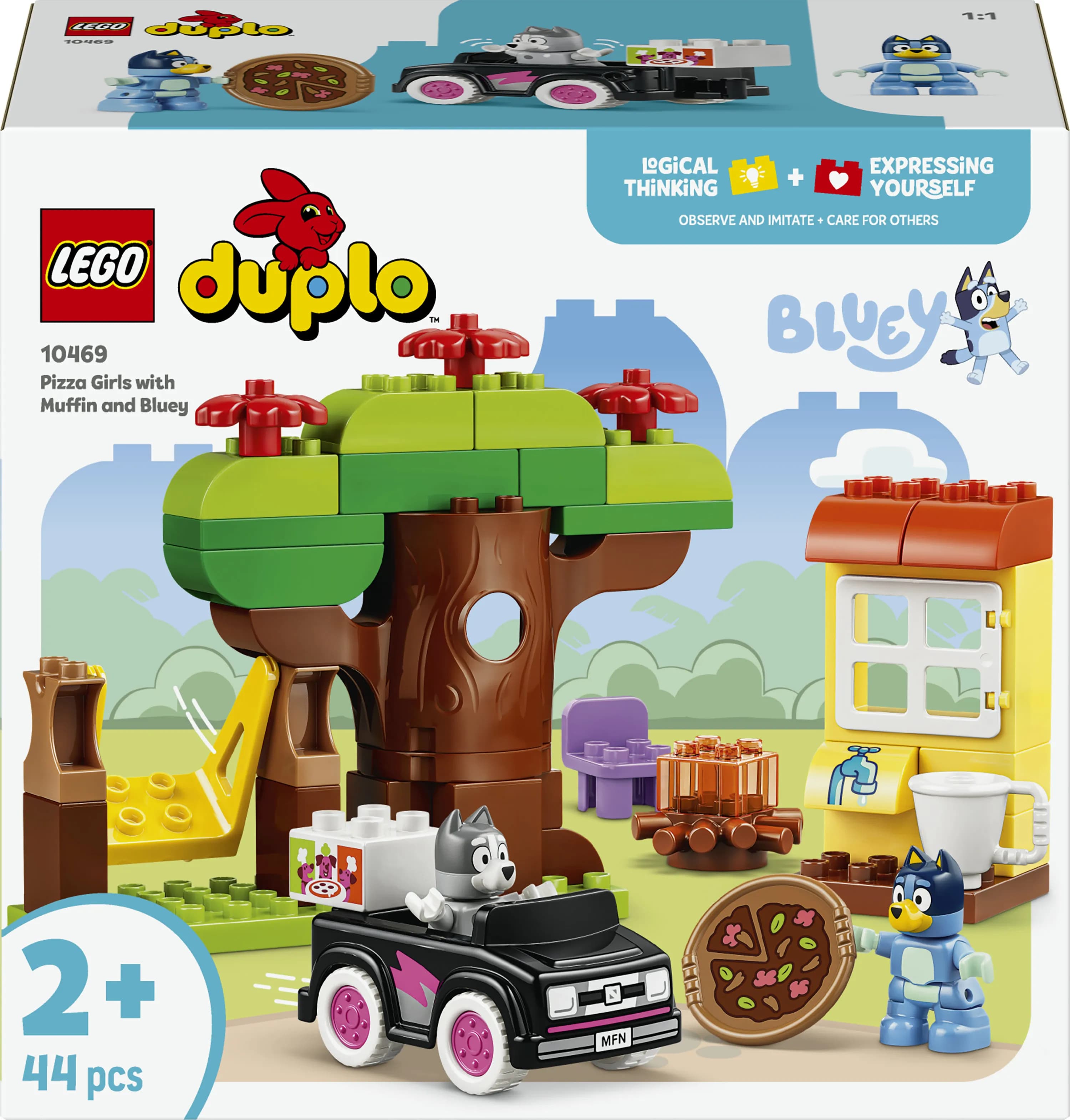 LEGO DUPLO Bluey Muffin ja Bluey pizzatyttöinä 10469