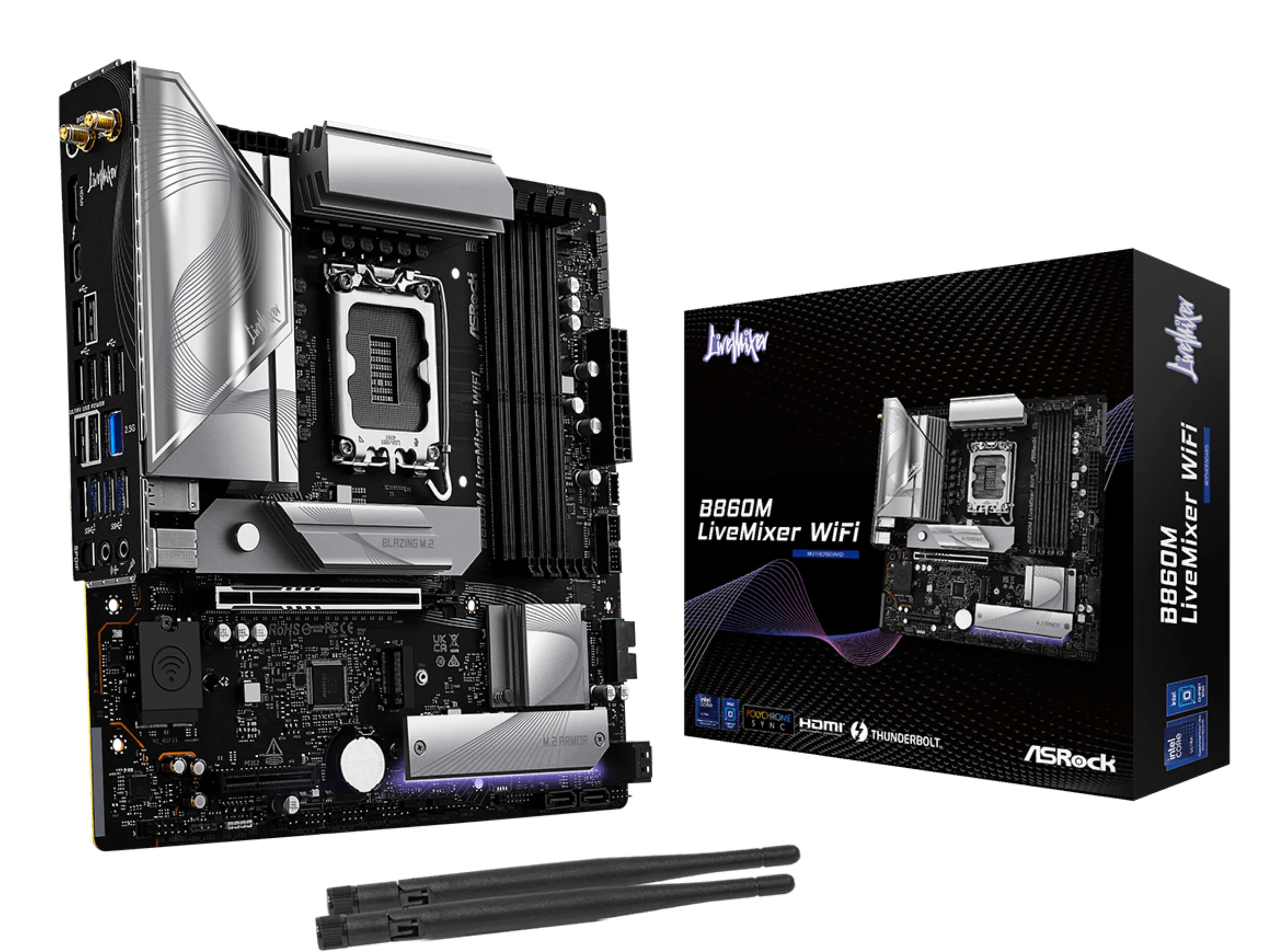 ASRock B860M LiveMixer WiFi LGA1851 mATX -emolevy