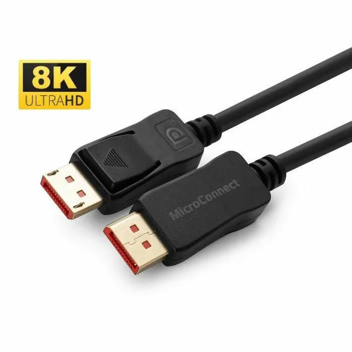 MicroConnect DisplayPort 1.4 -kaapeli, jossa 8K, 2 m, musta