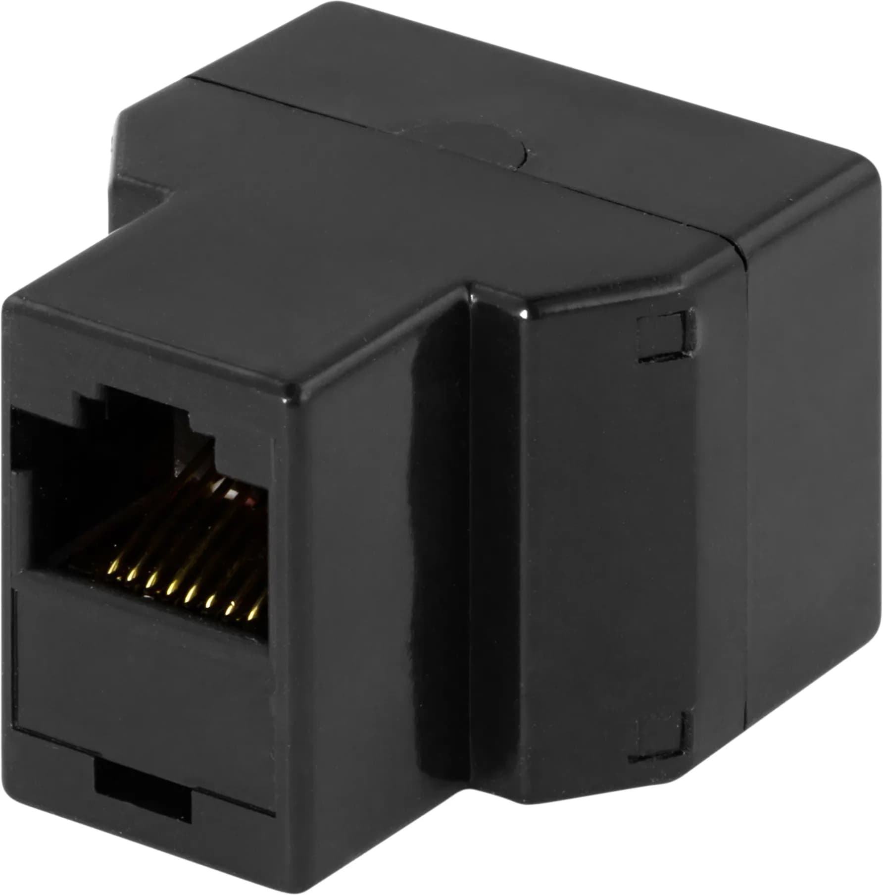 DELTACO kolmihaaroitinrasia  8P/8C RJ45, musta – Deltaco